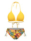 Set Bikini con lacci e copricostume tropicale anni '60