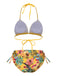 Set Bikini con lacci e copricostume tropicale anni '60