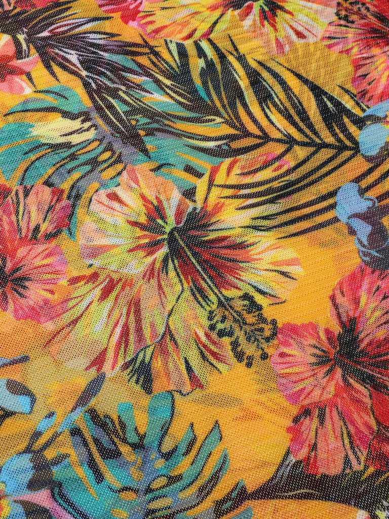 Set Bikini con lacci e copricostume tropicale anni '60