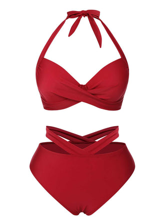 Costumi fiocco scollo all'americana rosso anni '60