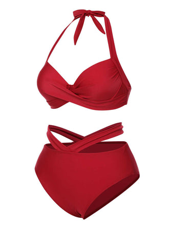 Costumi fiocco scollo all'americana rosso anni '60