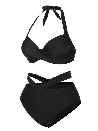 Costumi fiocco scollo all'americana nero anni '60