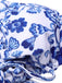 Bikini in porcellana con spalline sottili blu e bianco anni '50