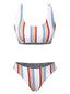 Costumi a righe con spalline bianco anni '50