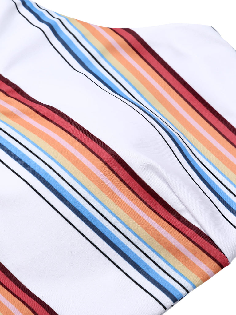 Costumi a righe con spalline bianco anni '50