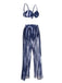 Costumi e copricostume grafiche tinte con spalline blu anni '60