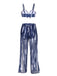 Costumi e copricostume grafiche tinte con spalline blu anni '60