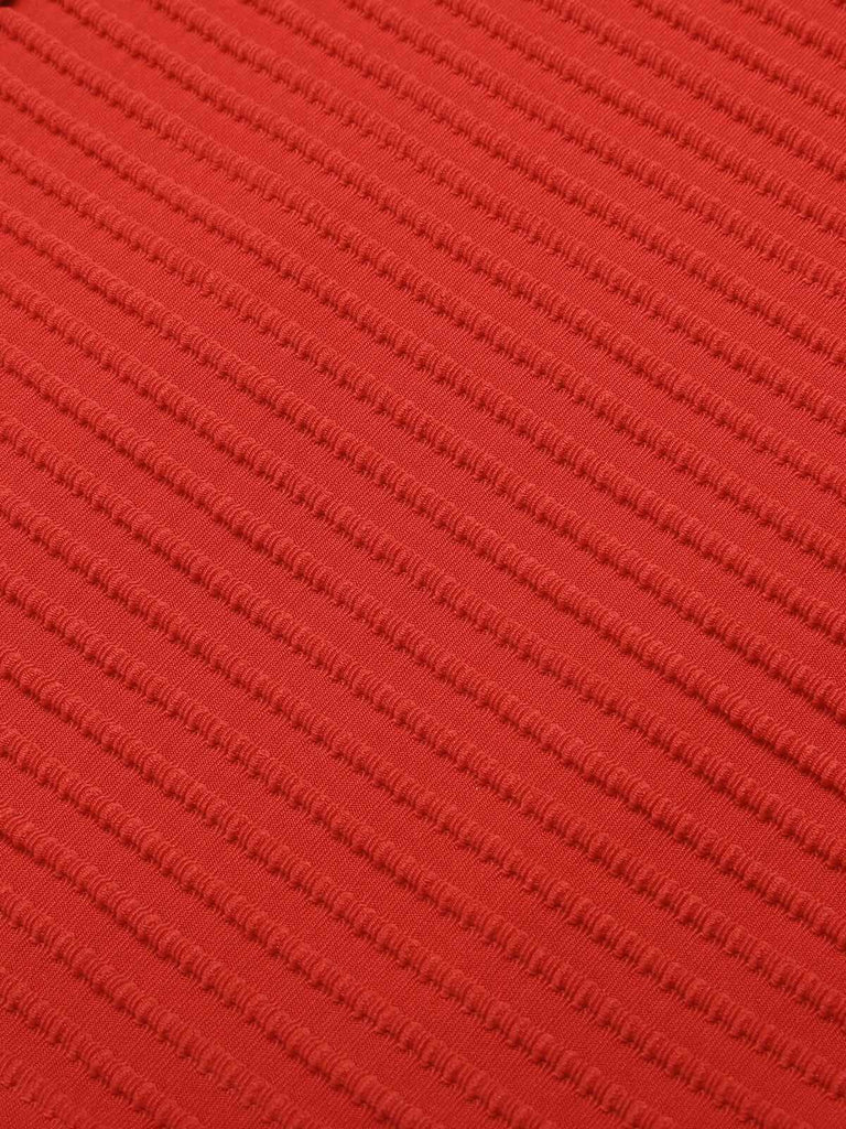 Costumi intero con scollo a V profondo rosso anni '50