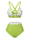 Costumi a pois con spalline sottili verde anni '50