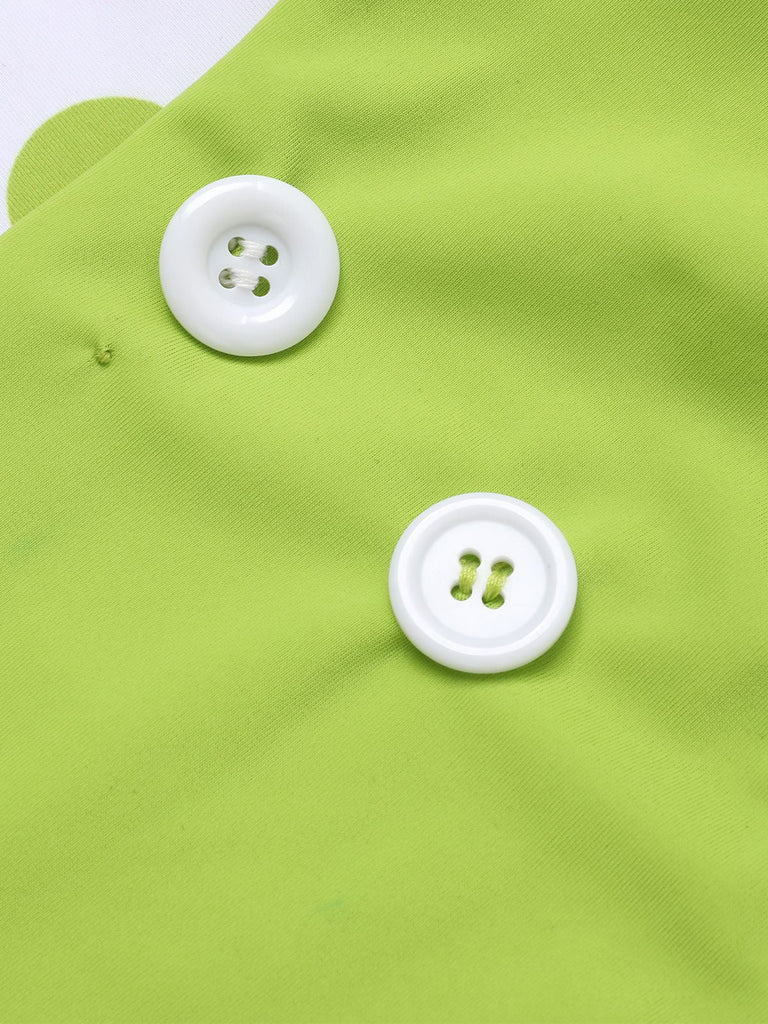 Costumi a pois con spalline sottili verde anni '50