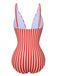 Costumi intero a righe con spalline sottili anni '50