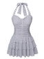 Costumi con gonna a pois scollo all'americana bianco anni '40