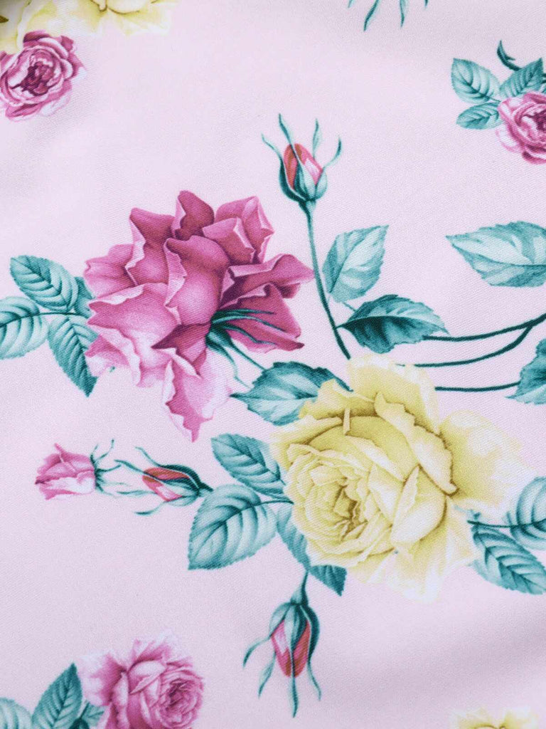 Costumi intero floreale lacci sulle spalle lavanda anni '40