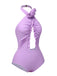 Costumi intero fiori 3D con cava lavanda anni '40