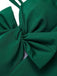 Costumi intreo spalline sottili e fiocco verde scuro anni '40