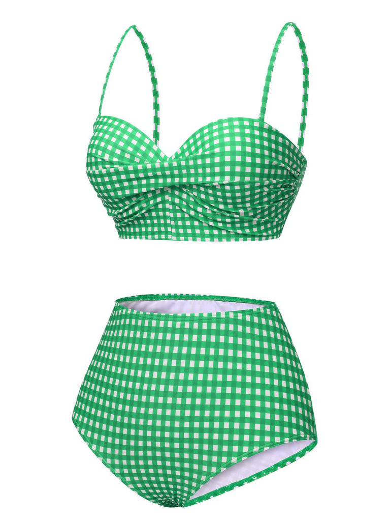 Costumi plaid gingham con spalline sottili anni '50