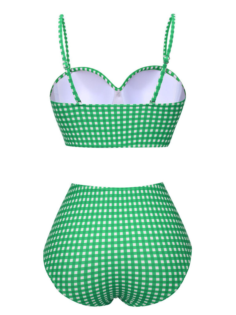 Costumi plaid gingham con spalline sottili anni '50