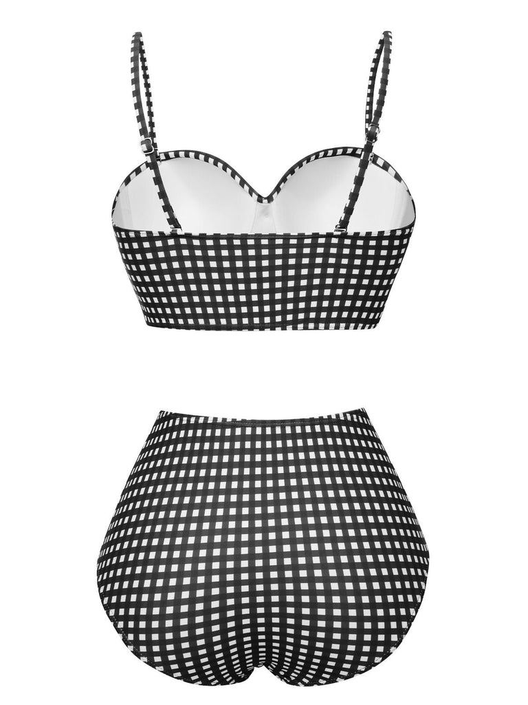 Costumi plaid gingham con spalline sottili anni '50