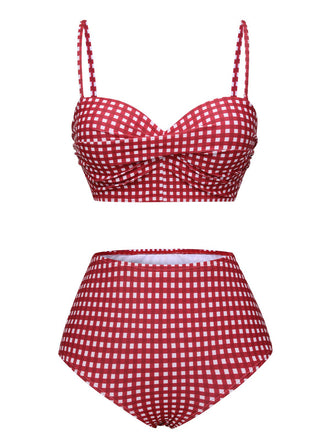 Costumi plaid gingham con spalline sottili anni '50