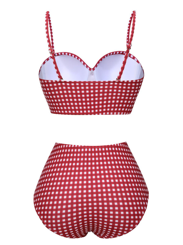 Costumi plaid gingham con spalline sottili anni '50