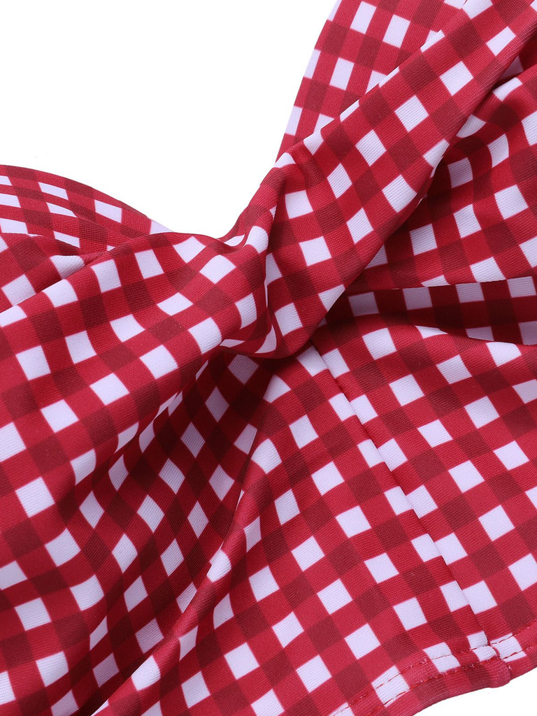 Costumi plaid gingham con spalline sottili anni '50