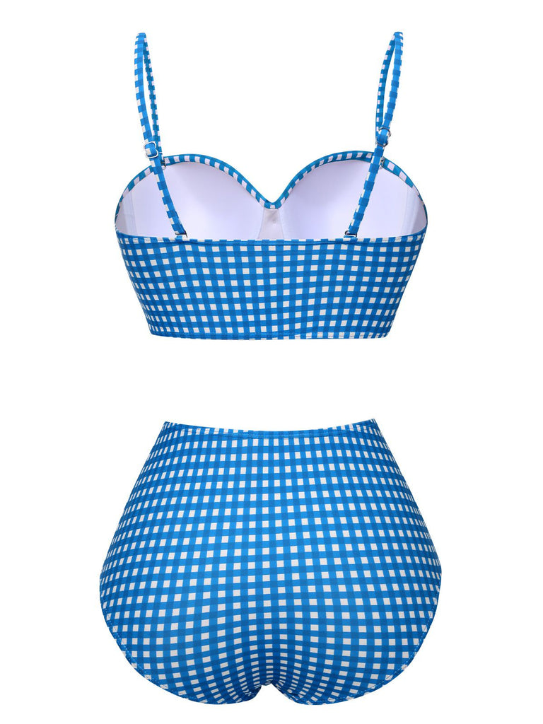 Costumi plaid gingham con spalline sottili anni '50