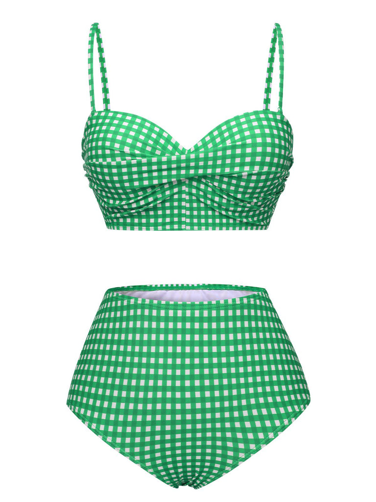 Costumi plaid gingham con spalline sottili anni '50