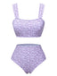 Costumi floreale con spalline larghe lavanda anni '50