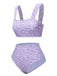 Costumi floreale con spalline larghe lavanda anni '50