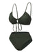 Set bikini con lacci spalline sottili verde militare anni '50