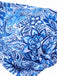Set bikini stampa paisley a triangolo con volant blu anni '50