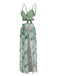2PCS Costumi e copricostume con piante tropicali verde anni '50