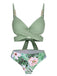 2PCS Costumi e copricostume con piante tropicali verde anni '50
