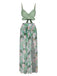 2PCS Costumi e copricostume con piante tropicali verde anni '50