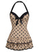 Costumi intero fiocco a pois beige anni '40