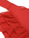 2PCS Costumi scollo a V gonna copricostume rose rosse anni '60