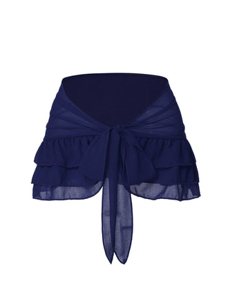 [Prevendita] Gonna copricostume in chiffon con fiocco blu anni '60