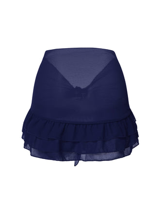 [Prevendita] Gonna copricostume in chiffon con fiocco blu anni '60