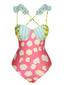 Costumi intero cartone animato patchwork multicolore anni '50