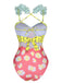 Costumi intero cartone animato patchwork multicolore anni '50