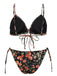 Set bikini floreale lacci con spalline sottili anni '50