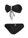 Set bikini a fascia con gonna nero anni '50