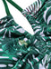 Costumi intero con motivo tropicale verde anni '40