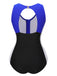Costumi intero color block blu e nero anni '30