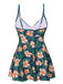 Costumi floreale con spalline sottili verde anni '50