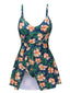 Costumi floreale con spalline sottili verde anni '50