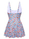 Costumi con gonna floreale spalline larghe e nodo anni '50