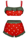 [Taglia Forti] Costumi volant e fragola rosso anni '50