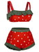 [Taglia Forti] Costumi volant e fragola rosso anni '50