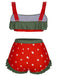 [Taglia Forti] Costumi volant e fragola rosso anni '50